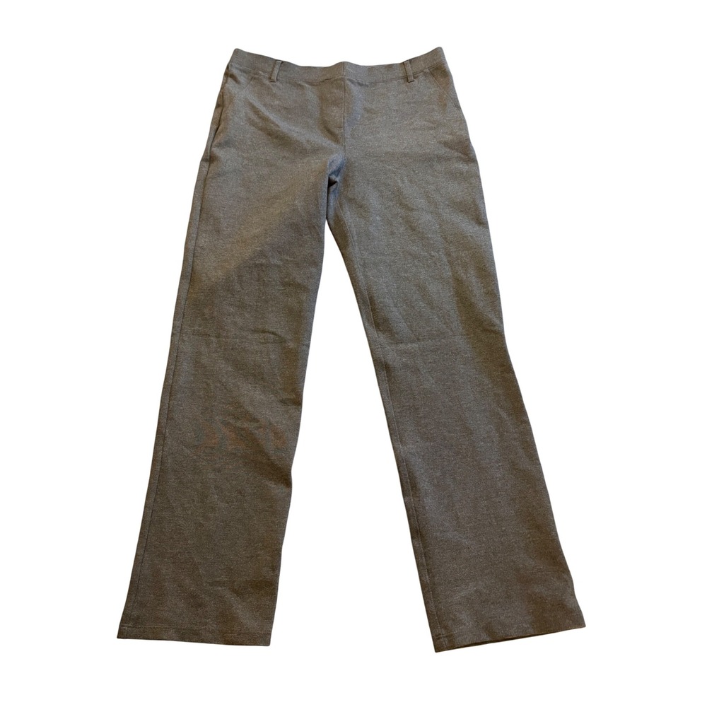 Quince Ultra-Stretch Ponte Straight Leg Pant Petite Charcoal Grey Size M